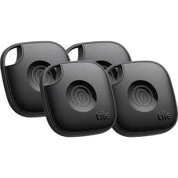 Tile Mate Bluetooth Tracker 4 Pack (Black) – 2024